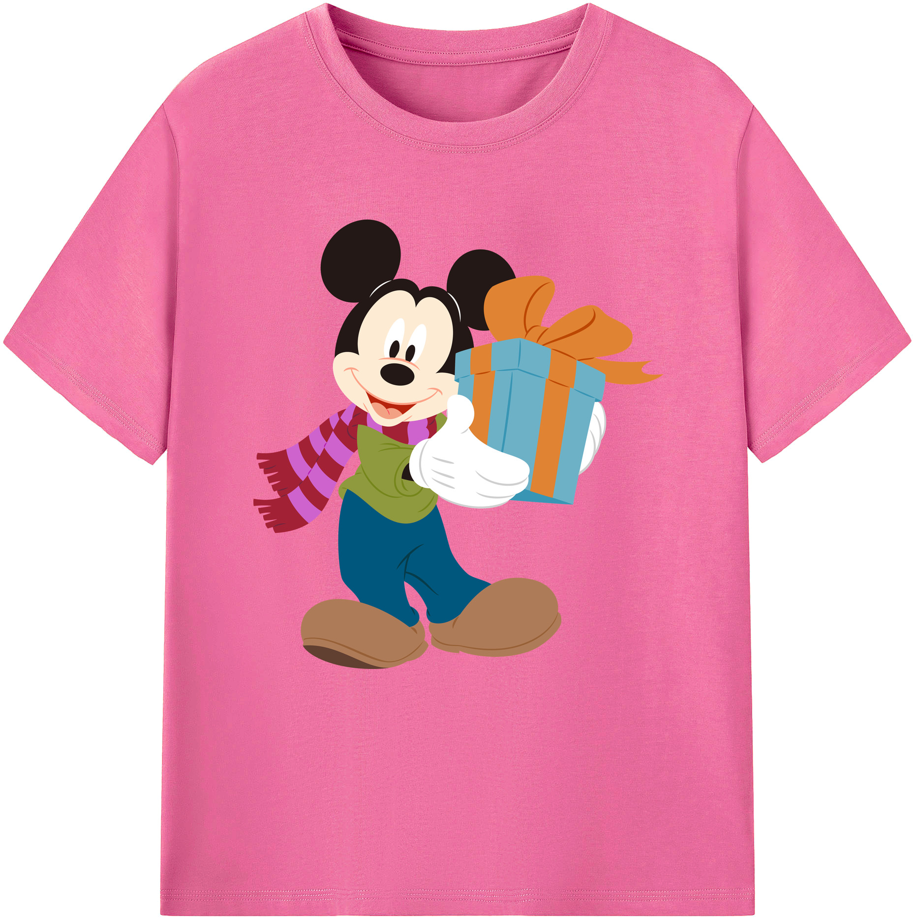 （画像用） ミッキーマウス Mickey Mouse レディースカジュアルプリントTシャツ（綿100％）